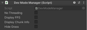 Dev Mode Settings for Demo version