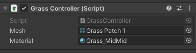Grass Controller Script Settings